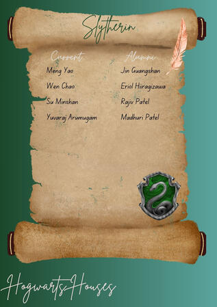 Slytherin (OCs and non HP chrs)